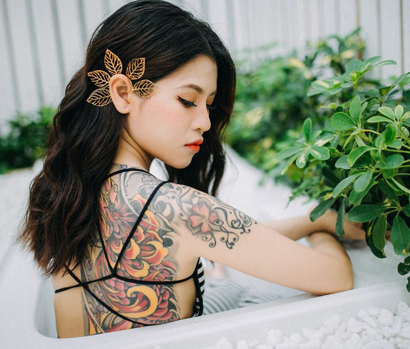 Temporary Tattoos Asian Inspired Oriental Henna Fake Stick On Tattoos